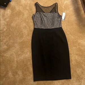 Elegant Black and Gray Sheath Dress